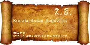 Kesztenbaum Bogáta névjegykártya